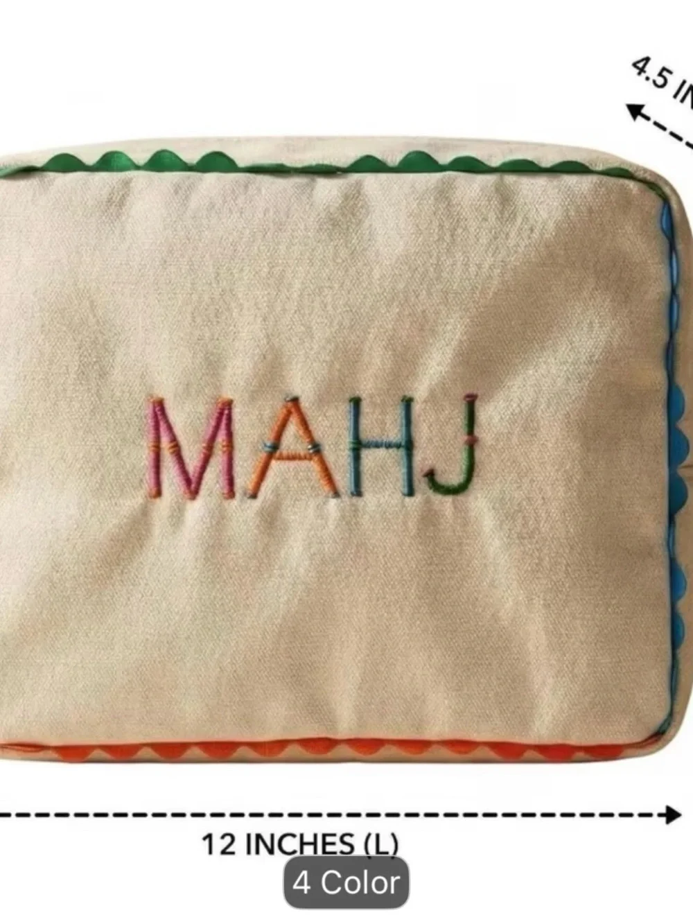Embroidered Mahjong tile bag